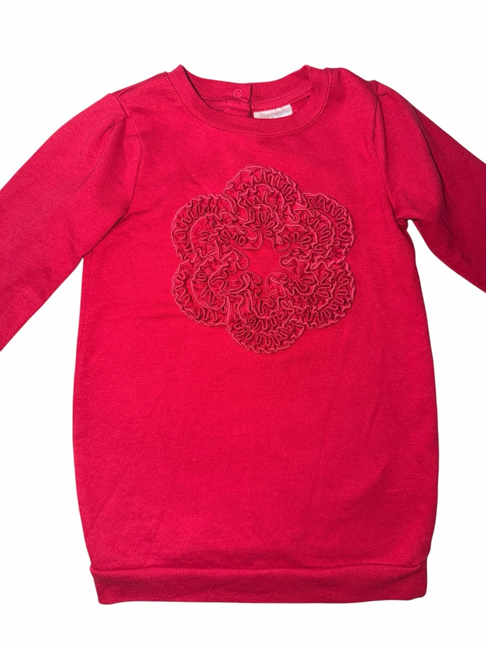 Koala Kids Girls 3T Red Floral Sweatshirt Dress Fall Holiday